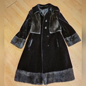 Black Faux Fur Long Coat